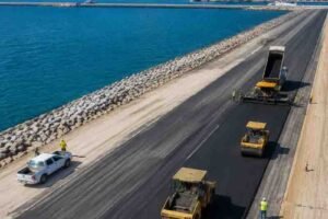 Construção de pistas para porto